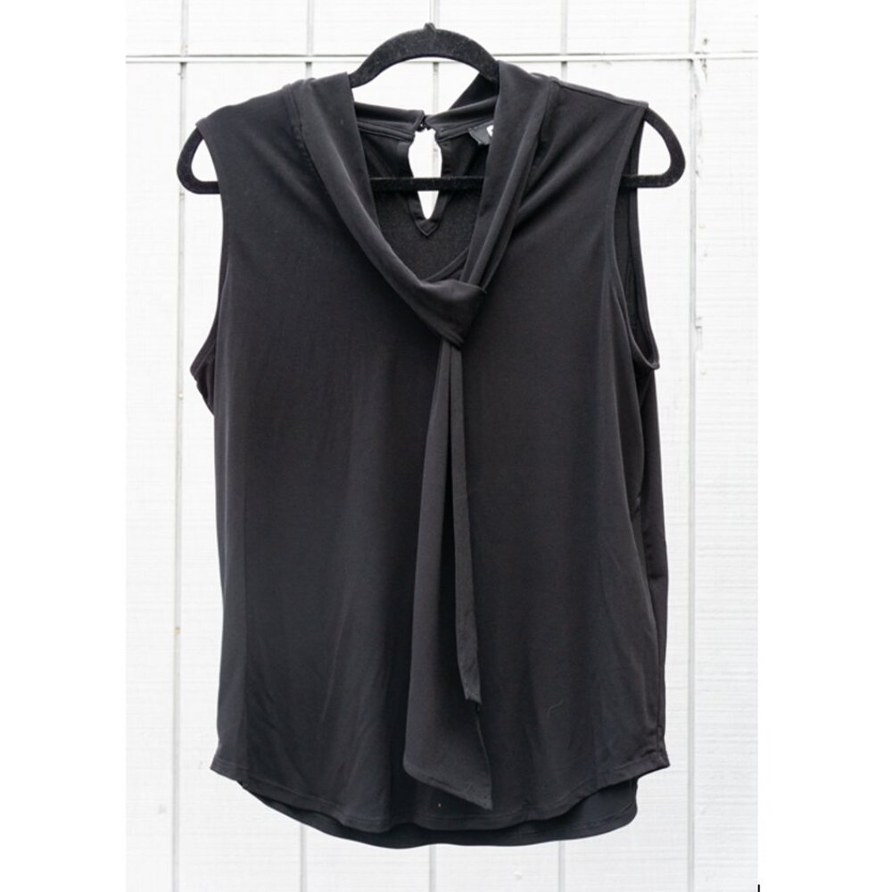 EUC DKNY Black Top L Shirt Business Work Tie
